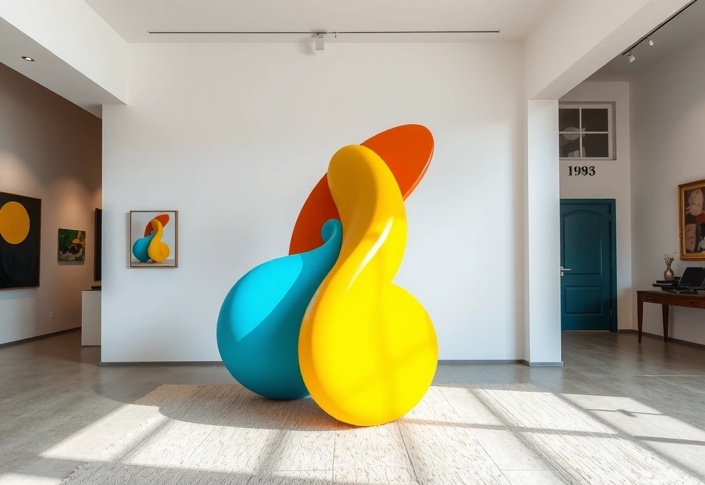 Immagine di un'opera d'arte moderna in una galleria